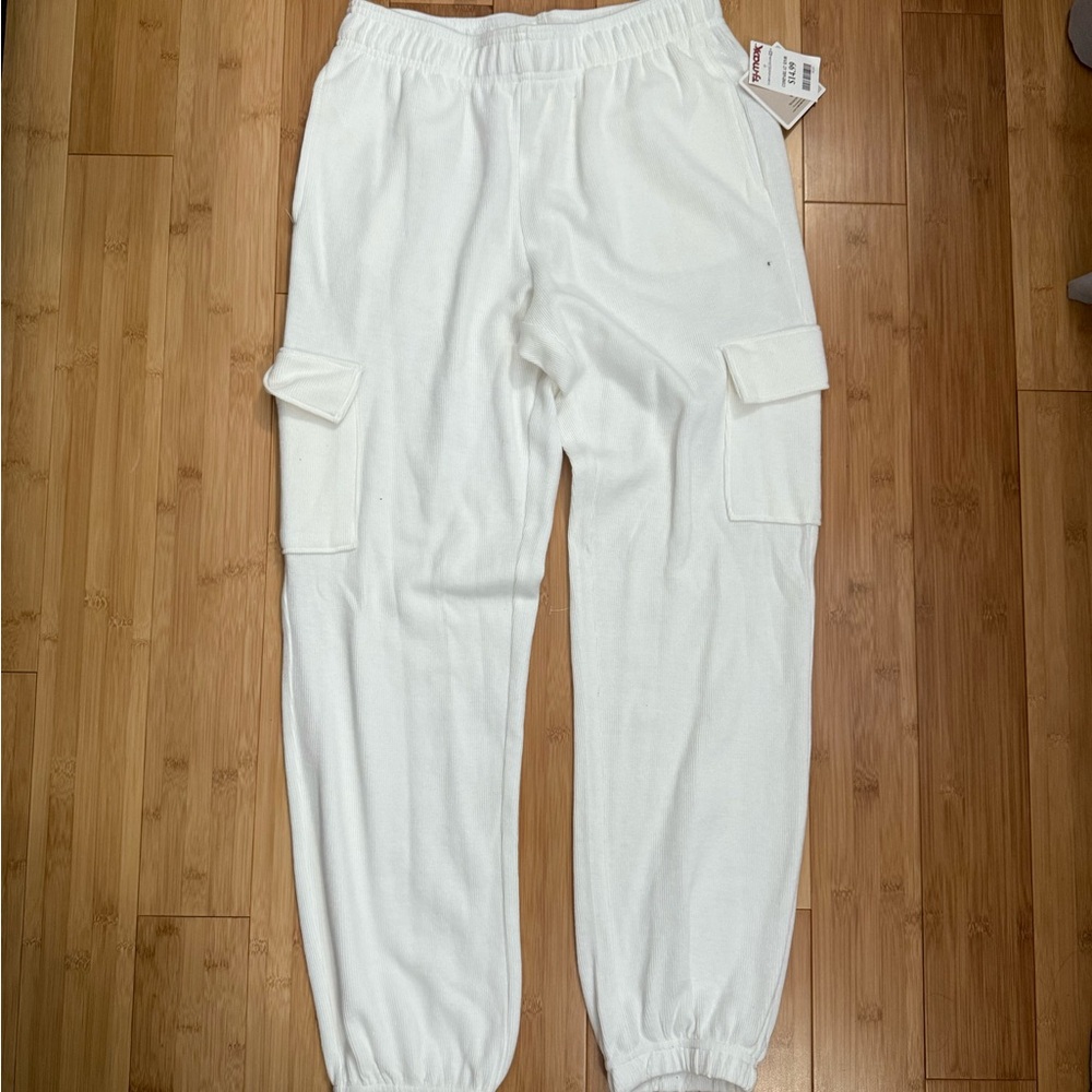 White Cargo Joggers